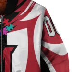 customized miami redhawks stars and stripes slashes red bomber jacket best selling