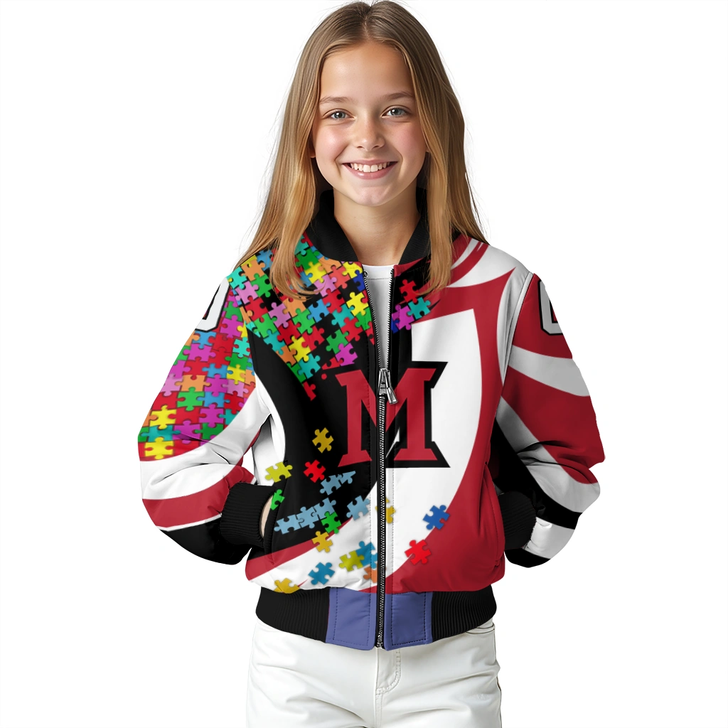 customized miami redhawks stars and stripes slashes red bomber jacket top rated customized miami redhawks stars and stripes slashes red bomber jacket top rated