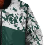 customized michigan state spartans camouflage splash green bomber jacket best selling