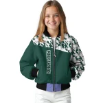 customized michigan state spartans camouflage splash green bomber jacket best selling