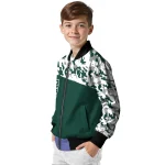 customized michigan state spartans camouflage splash green bomber jacket best selling