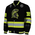 customized michigan state spartans heartbeat accent black green varsity jacket best selling