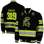 customized michigan state spartans heartbeat accent black green varsity jacket best selling