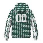 customized michigan state spartans lightning strike grid green windbreaker jacket best selling