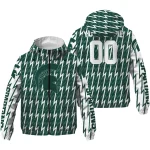 customized michigan state spartans lightning strike grid green windbreaker jacket best selling