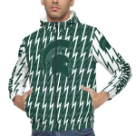 customized michigan state spartans lightning strike grid green windbreaker jacket best selling