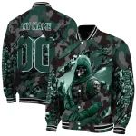 customized michigan state spartans skull horde green varsity jacket best selling