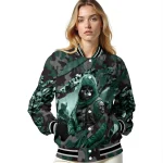 customized michigan state spartans skull horde green varsity jacket best selling