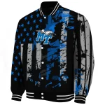 customized middle tennessee blue raiders star stripes blue black varsity jacket best selling