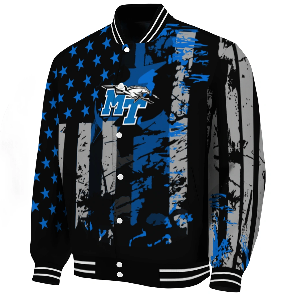 customized middle tennessee blue raiders star stripes blue black varsity jacket best selling customized middle tennessee blue raiders star stripes blue black varsity jacket best selling