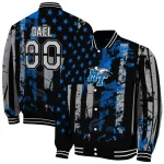 customized middle tennessee blue raiders star stripes blue black varsity jacket best selling