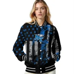 customized middle tennessee blue raiders star stripes blue black varsity jacket best selling