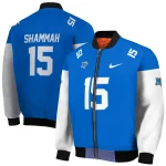 customized middle tennessee blue raiders team patch blue bomber jacket best selling