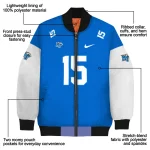 customized middle tennessee blue raiders team patch blue bomber jacket best selling