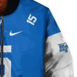 customized middle tennessee blue raiders team patch blue bomber jacket best selling