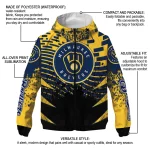 customized milwaukee brewers brick motion navy blue black windbreaker jacket best selling