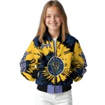 customized milwaukee brewers burst splatter navy blue bomber jacket best selling