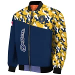 customized milwaukee brewers camouflage print navy blue bomber jacket best selling