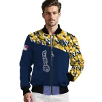 customized milwaukee brewers camouflage print navy blue bomber jacket best selling