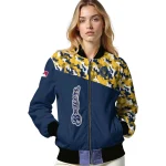 customized milwaukee brewers camouflage print navy blue bomber jacket best selling