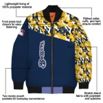 customized milwaukee brewers camouflage print navy blue bomber jacket best selling