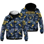 customized milwaukee brewers shark art navy blue windbreaker jacket best selling