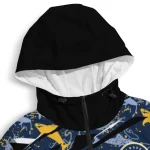 customized milwaukee brewers shark art navy blue windbreaker jacket best selling
