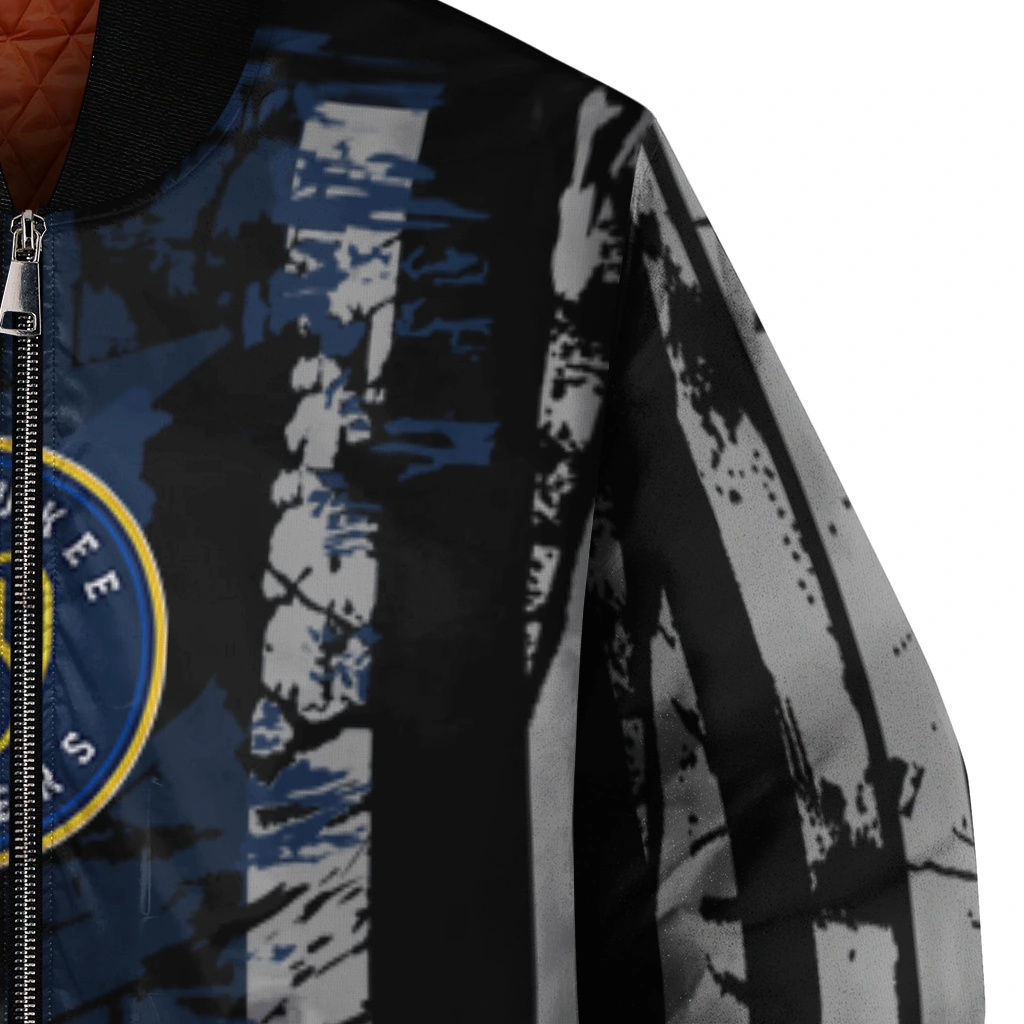 customized milwaukee brewers star stripes navy blue black bomber jacket premium grade customized milwaukee brewers star stripes navy blue black bomber jacket premium grade