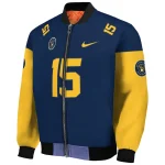 customized milwaukee brewers team patch navy blue bomber jacket best selling