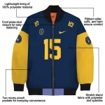 customized milwaukee brewers team patch navy blue bomber jacket best selling