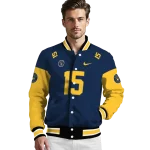customized milwaukee brewers team patch navy blue varsity jacket best selling