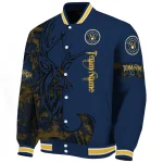 customized milwaukee brewers tribal deer art navy blue varsity jacket best selling