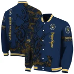 customized milwaukee brewers tribal deer art navy blue varsity jacket best selling