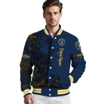 customized milwaukee brewers tribal deer art navy blue varsity jacket best selling