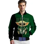 customized milwaukee bucks adorable yoda green black bomber jacket best selling