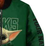 customized milwaukee bucks adorable yoda green black bomber jacket best selling