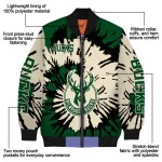 customized milwaukee bucks burst splatter green bomber jacket best selling