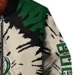customized milwaukee bucks burst splatter green bomber jacket best selling