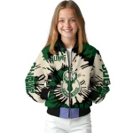 customized milwaukee bucks burst splatter green bomber jacket best selling