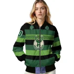 customized milwaukee bucks clover green lines green black bomber jacket best selling