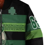 customized milwaukee bucks clover green lines green black bomber jacket best selling