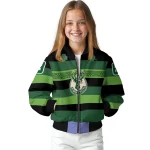 customized milwaukee bucks clover green lines green black bomber jacket best selling