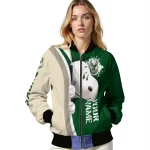 customized milwaukee bucks snoopy head green bomber jacket best selling