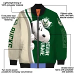 customized milwaukee bucks snoopy head green bomber jacket best selling
