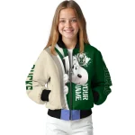 customized milwaukee bucks snoopy head green bomber jacket best selling