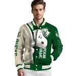 customized milwaukee bucks snoopy head green varsity jacket best selling