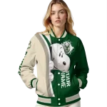 customized milwaukee bucks snoopy head green varsity jacket best selling