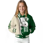 customized milwaukee bucks snoopy head green varsity jacket best selling