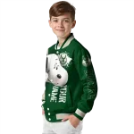 customized milwaukee bucks snoopy head green varsity jacket best selling