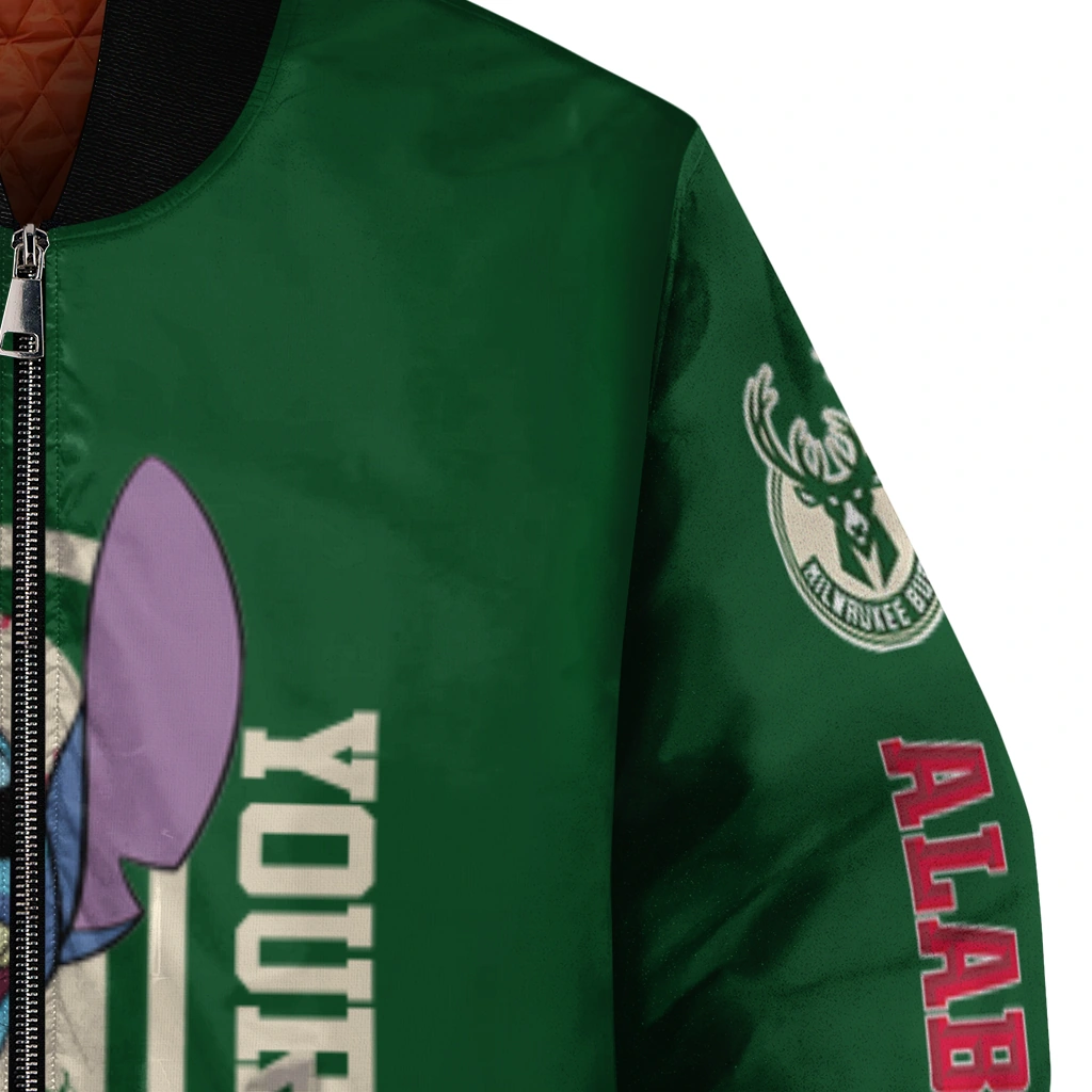 customized milwaukee bucks stitch laughing green bomber jacket premium grade customized milwaukee bucks stitch laughing green bomber jacket premium grade